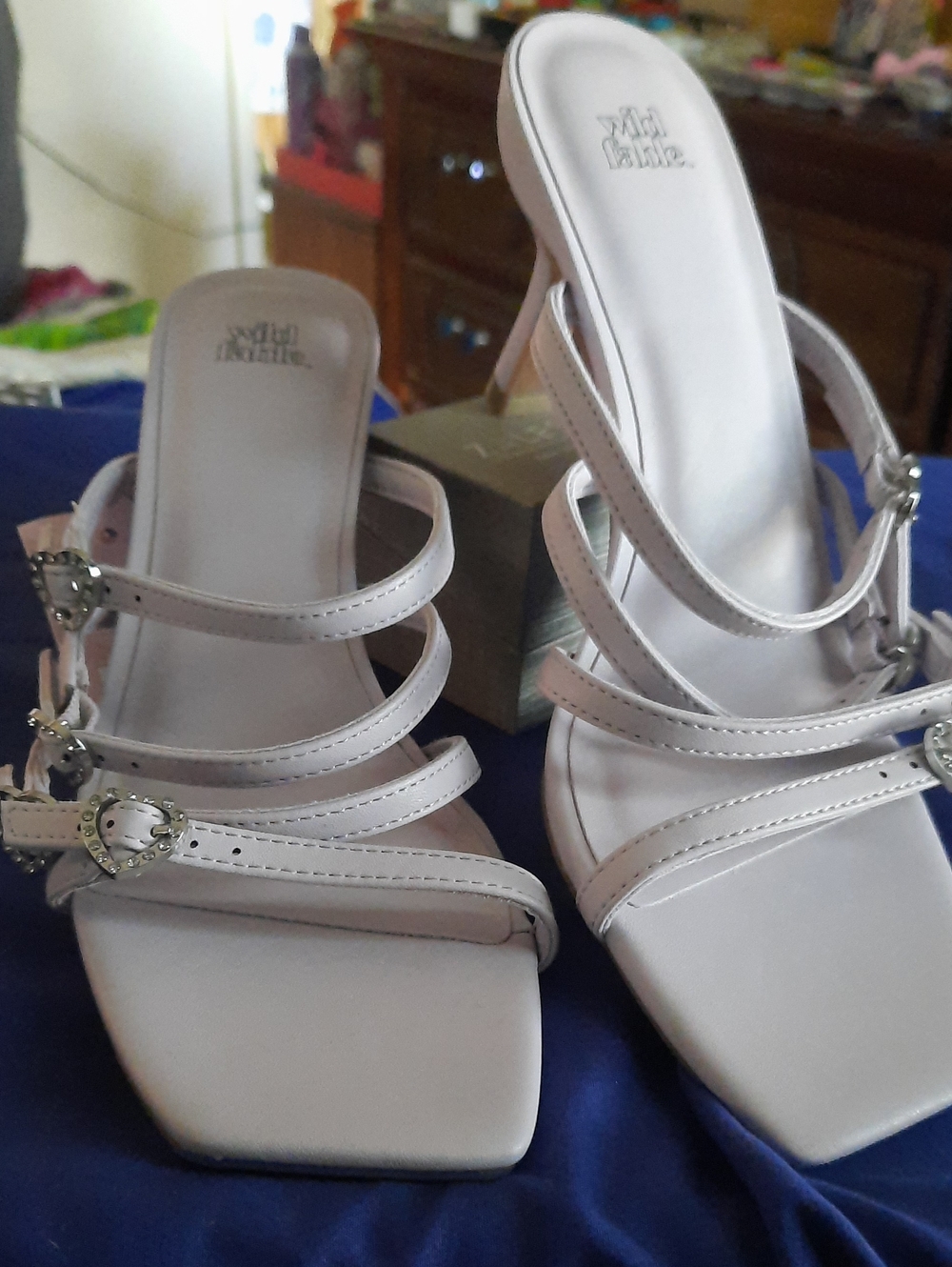 wild fable Pale Pink Strappy Heeled Sandals with Heart Charms